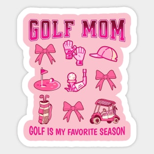 Golf Mom Golf Tournament in Pink Coquette Style Sticker